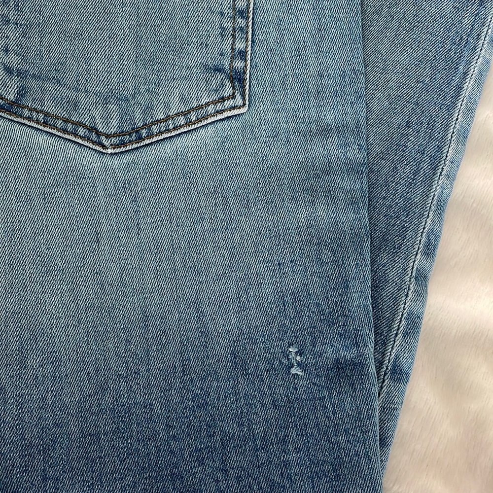 Jonathan Simkhai | High Rise Straight Leg White and Blue Dipped Jeans NWT - Picture 10 of 16